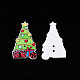 Botones navideños de madera de arce pintados con spray de 2 agujero WOOD-N005-38-3