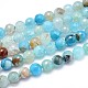 Dyed Natural Agate Faceted Round Beads Strands G-P100-12-1