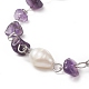 Bracelets de cheville en perles de pierres précieuses naturelles AJEW-AN00515-5