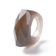 Массивное кольцо на палец с широкой полосой из натурального драгоценного камня для мужчин и женщин RJEW-P029-01-2