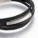 Braided Microfiber PU Leather Cord Multi-strand Bracelets BJEW-K206-H-01P-2