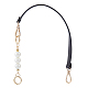 SUPERFINDINGS 1Pcs 51cm Imitation Leather Bag Handles Black Replacement Strap with Light Gold Alloy Clasps Imitation Pearl Beaded Extender for Purse Handbags DIY Crafts FIND-WH0126-373A-1