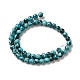 Brins de perles synthétiques teintes en turquoise G-E594-24E-2