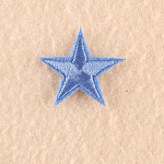 Tela de bordado computarizada para planchar / coser parches, accesorios de vestuario, apliques, estrella, azul aciano, 3x3 cm