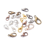 Alloy Lobster Claw Clasps, Parrot Trigger Clasps, Cadmium Free & Lead Free, Mixed Color, 10~21x5.5~12x3~4mm, Hole: 1~2.5mm