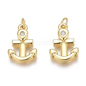 Латунные микропаве прозрачные кубические циркониевые подвески ZIRC-O035-18G