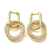 Серьги-кольца из латуни с микропаве EJEW-L097-04G