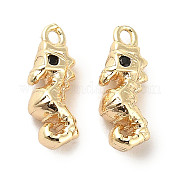 Латунные микро-паве черные кубические циркониевые подвески KK-C054-25G