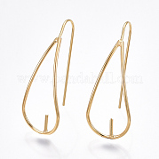Brass Earring Hook KK-T038-303G