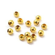 Круглые бусины из глянцевой латуни KK-WH0055-01G