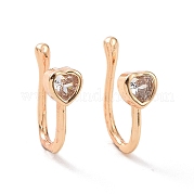 Clear Cubic Zirconia Heart Cuff Earrings ZIRC-I064-15G
