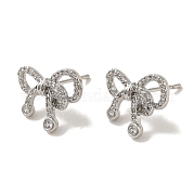 Серьги-гвоздики из латуни с микропаве из кубического циркония EJEW-R162-20P