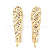 Фурнитура для сережек-обручов из латуни с фианитом KK-S374-04G-02