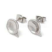 Плоские круглые серьги-пусеты из латуни KK-M270-35P