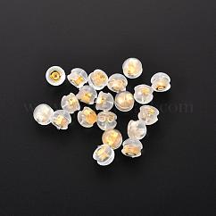 Ohrmuttern aus chirurgischem Edelstahl 316, mit tpe plastikZubehör, Ohrring Rücken, halbrund / Dome, echtes 18k vergoldet, 4.5x5 mm