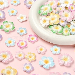 60 шт. 2 кабошона из непрозрачной смолы в форме цветка плюмерии&nbsp;CRES-YW0002-60