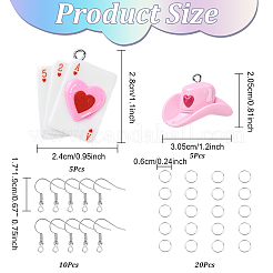 Наборы для самостоятельного изготовления подвесок из смолы в виде игральных карт и шляп&nbsp;DIY-YW0010-87