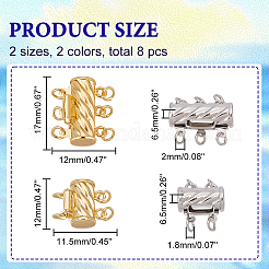 8 комплект 4 стилей латунных застежек KK-AR0002-89