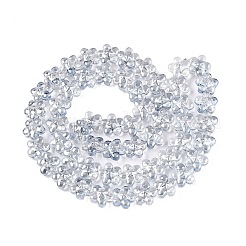 電気メッキガラスビーズセット  花  ディープスカイブルー  12x12.5x7mm  穴：1mm  約54~55個/連  24.57~24.96インチ（62.4~63.4cm）&nbsp;EGLA-T028-02H