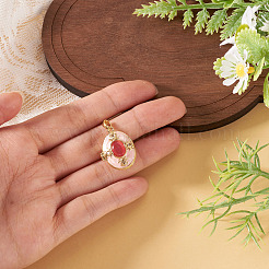 1 pendentif médaillon en laiton émaillé&nbsp;FIND-TA0010-71B