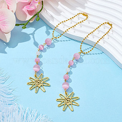 2 шт. подвесные украшения из сплава солнца и стекла&nbsp;AJEW-ME0001-52C