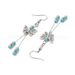 Серьги-кисточки в форме бабочки из нержавеющей стали 304&nbsp;EJEW-JE06422-02