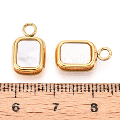 Подвески-пряжки из натуральной ракушки из нержавеющей стали 304 STAS-N112-09G