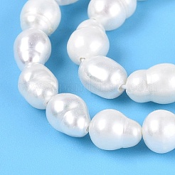 天然有核パールビーズ連売り  けし真珠  ライス  乳白色  4~11.5x4~6mm  穴：0.5mm  約50~82個/連  15.16~15.55インチ（38.5~39.5cm）&nbsp;PEAR-N012-02Q-01