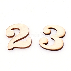 Bois de cerisier chinois numéro 0~9&nbsp;DIY-WH0204-32