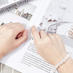 Натуральный белый нефрит круглый шарик нити G-OC0001-09