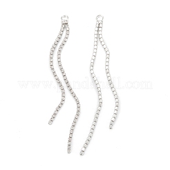 Pendenti con nappine in micro pavé di zirconi chiari in ottone&nbsp;KK-D063-01P