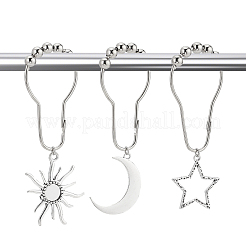 18 шт. 3 стильных железных кольца для занавески для душа в стиле вселенной для ванной комнаты HJEW-OC0001-24