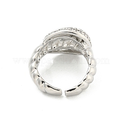 Латунные микро проложить манжеты кольца кубического циркония&nbsp;RJEW-I103-050P