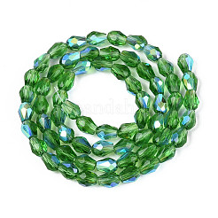 Transparentes perles de verre de galvanoplastie brins&nbsp;EGLA-N023-6x8mm-A09