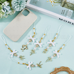 16 шт. 8 стиля бантовых мобильных ремешков из сплава и акрила HJEW-SC00134