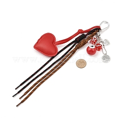 Подвеска в форме сердца из искусственной кожи HJEW-JM04419-01