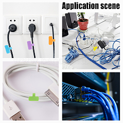 80 шт. 8-х цветные самоклеящиеся бирки для проводов из нейлона и полиэстера AJEW-GL0001-46