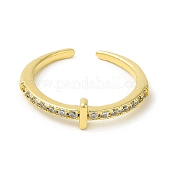 Кольцо-манжета с открытой буквой из прозрачного кубического циркония&nbsp;RJEW-H120-09G-I