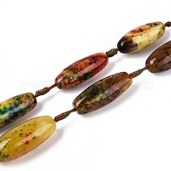 Окрашенные естественный агат бисер пряди G-T142-02