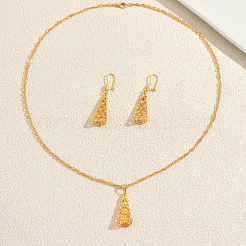 Модный комплект из ожерелий и серег с полым кулоном в форме сердца из латуни для женщин SP4780