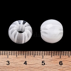 レジンヨーロピアンビーズ  大穴丸いビーズ  ホワイト  13x12mm  穴：4.8mm&nbsp;RESI-Z030-05G