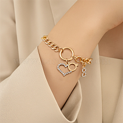 4шт 4 стиля браслеты из сплава со стразами&nbsp;BJEW-HY0001-11