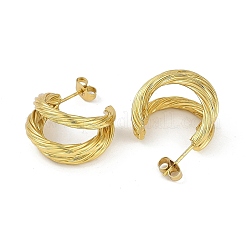 Серьги-гвоздики из нержавеющей стали 201 с вакуумным покрытием PVD для женщин&nbsp;EJEW-F345-10G