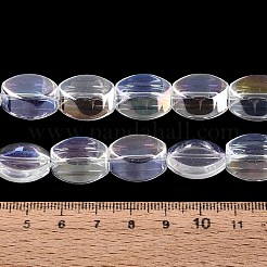 電気メッキガラスビーズセット  半分メッキ  オーバル  透明  17x14x6~6.5mm  穴：0.9~1mm  約36~37個/連  23.82~24.80インチ（60.5~63cm）&nbsp;EGLA-Q134-02A-B06