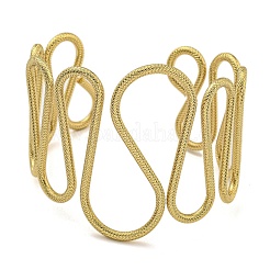 PVD вакуумное покрытие 202 нержавеющая сталь покачивание кольцо открытые манжеты браслеты для женщин&nbsp;BJEW-M317-01E-G