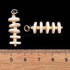 Galvanisierte Anhänger aus Muschelperle und Messing&nbsp;PALLOY-JF06078