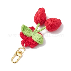 Подвесные украшения из хлопка и крючка в виде цветка вишни&nbsp;HJEW-JM02667-03