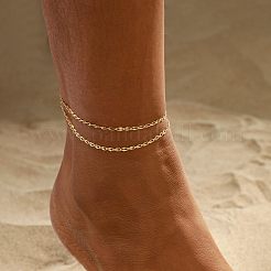 Cavigliere in ottone a doppio strato con catena intrecciata per donna&nbsp;FS-WGB1635-01