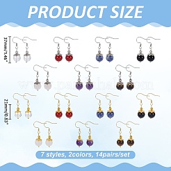 14 пара круглых подвесных серег из нержавеющей стали 304&nbsp;EJEW-PH01456