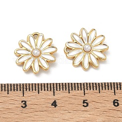 Anhänger aus lackiertem Edelstahl 304 und ABS-Kunststoff mit Imitationsperlen&nbsp;STAS-C174-02G